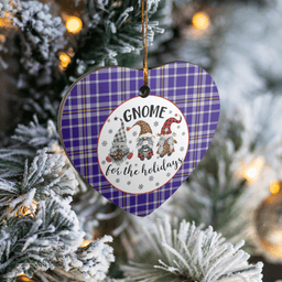Scottish Ochterlony Clan Tartan Ceramic Ornament - Gnome Heart Style Scottish Plaid Tartan Plaid