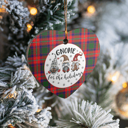 Scottish Roxburgh District Clan Tartan Ceramic Ornament - Gnome Heart Style Scottish Plaid Tartan Plaid