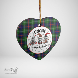 Scottish Sutherland Modern Clan Tartan Ceramic Ornament - Gnome Heart Style Scottish Plaid Tartan Plaid