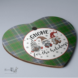 Scottish Pringle Clan Tartan Ceramic Ornament - Gnome Heart Style Scottish Plaid Tartan Plaid