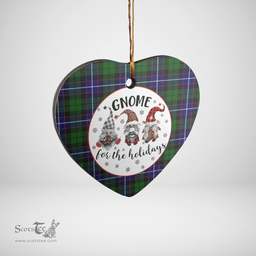 Scottish Russell Modern Clan Tartan Ceramic Ornament - Gnome Heart Style Scottish Plaid Tartan Plaid