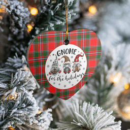 Scottish Spens Modern Clan Tartan Ceramic Ornament - Gnome Heart Style Scottish Plaid Tartan Plaid