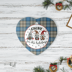 Scottish Napier Ancient Clan Tartan Ceramic Ornament - Gnome Heart Style Scottish Plaid Tartan Plaid
