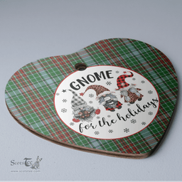 Scottish Gayre Clan Tartan Ceramic Ornament - Gnome Heart Style Scottish Plaid Tartan Plaid