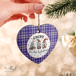 Scottish Ochterlony Clan Tartan Ceramic Ornament - Gnome Heart Style Scottish Plaid Tartan Plaid