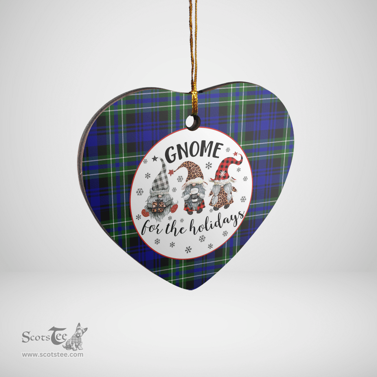 Scottish Arbuthnot Modern Clan Tartan Ceramic Ornament - Gnome Heart Style Scottish Plaid Tartan Plaid