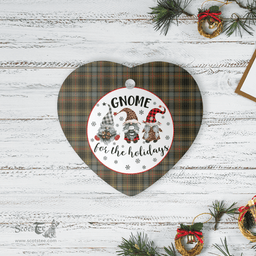 Scottish Stewart Hunting Weathered Clan Tartan Ceramic Ornament - Gnome Heart Style Scottish Plaid Tartan Plaid