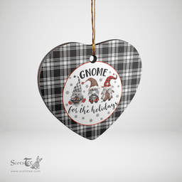 Scottish Menzies Black & White Modern Clan Tartan Ceramic Ornament - Gnome Heart Style Scottish Plaid Tartan Plaid