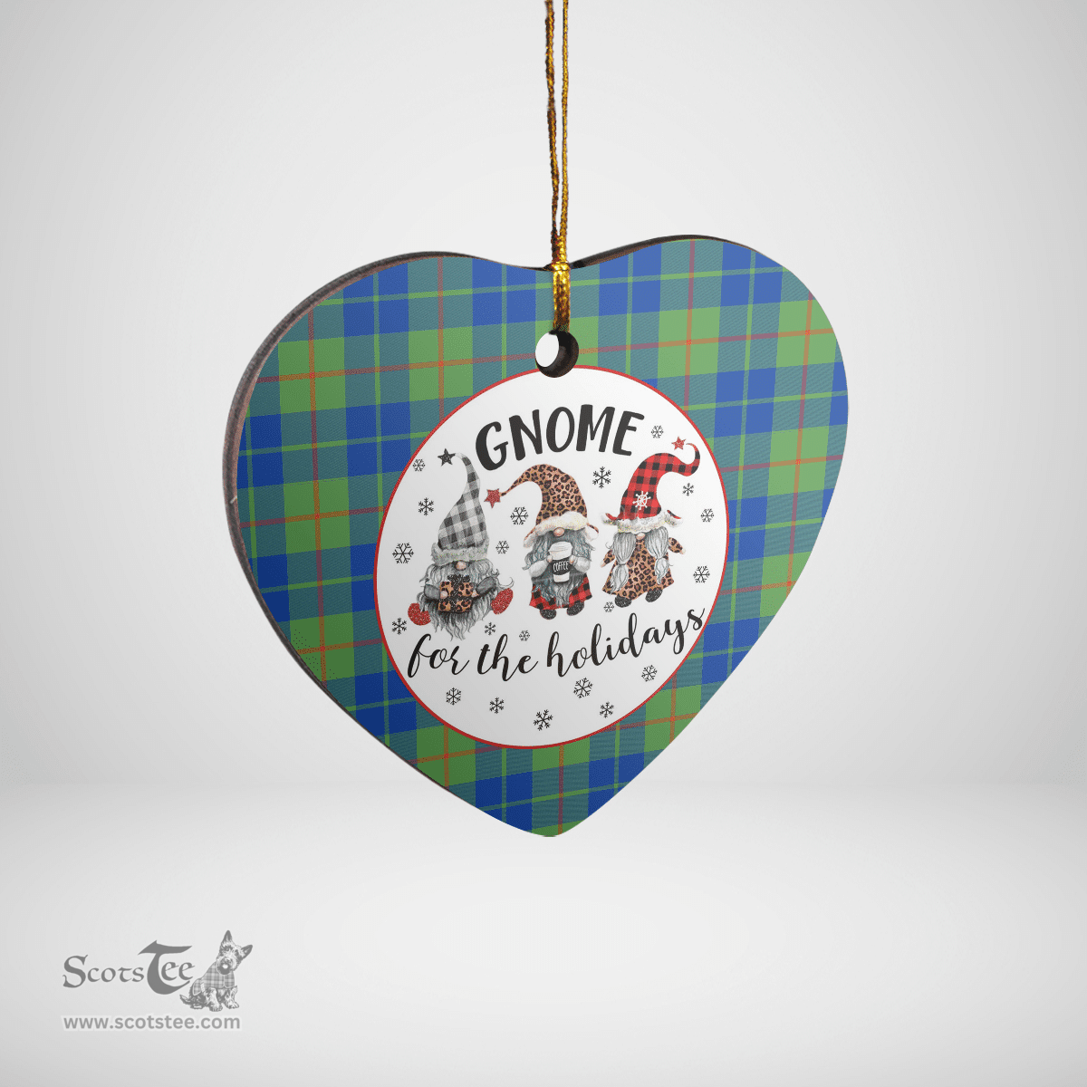 Scottish Barclay Hunting Ancient Clan Tartan Ceramic Ornament - Gnome Heart Style Scottish Plaid Tartan Plaid
