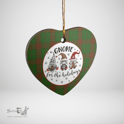 Scottish Maxwell Hunting Clan Tartan Ceramic Ornament - Gnome Heart Style Scottish Plaid Tartan Plaid