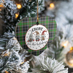 Scottish Webster Clan Tartan Ceramic Ornament - Gnome Heart Style Scottish Plaid Tartan Plaid