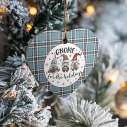 Scottish Thomson Clan Tartan Ceramic Ornament - Gnome Heart Style Scottish Plaid Tartan Plaid