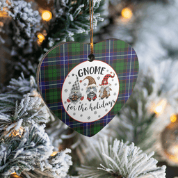 Scottish Russell Modern Clan Tartan Ceramic Ornament - Gnome Heart Style Scottish Plaid Tartan Plaid