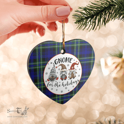 Scottish Arbuthnot Modern Clan Tartan Ceramic Ornament - Gnome Heart Style Scottish Plaid Tartan Plaid
