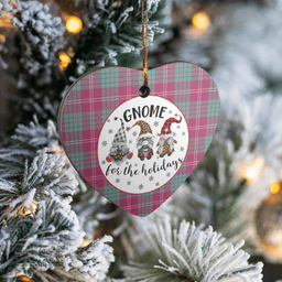 Scottish Crawford Ancient Clan Tartan Ceramic Ornament - Gnome Heart Style Scottish Plaid Tartan Plaid
