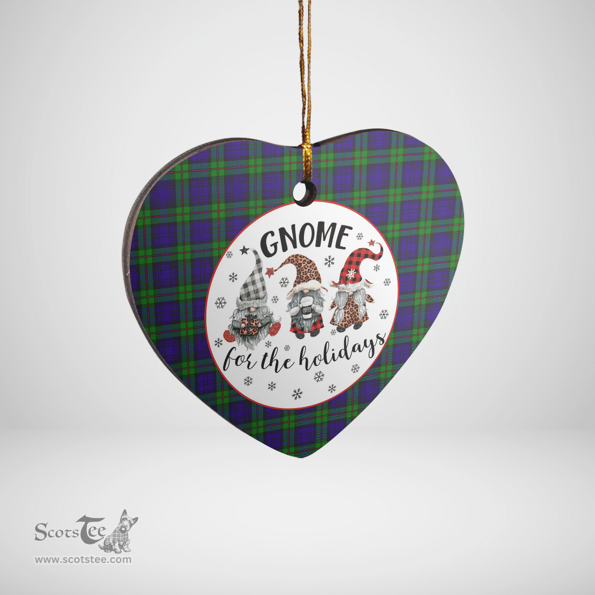 Scottish MacKinlay Modern Clan Tartan Ceramic Ornament - Gnome Heart Style Scottish Plaid Tartan Plaid