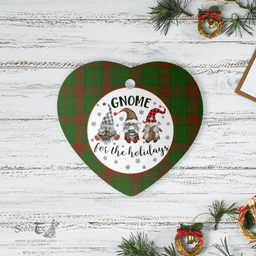 Scottish Maxwell Hunting Clan Tartan Ceramic Ornament - Gnome Heart Style Scottish Plaid Tartan Plaid
