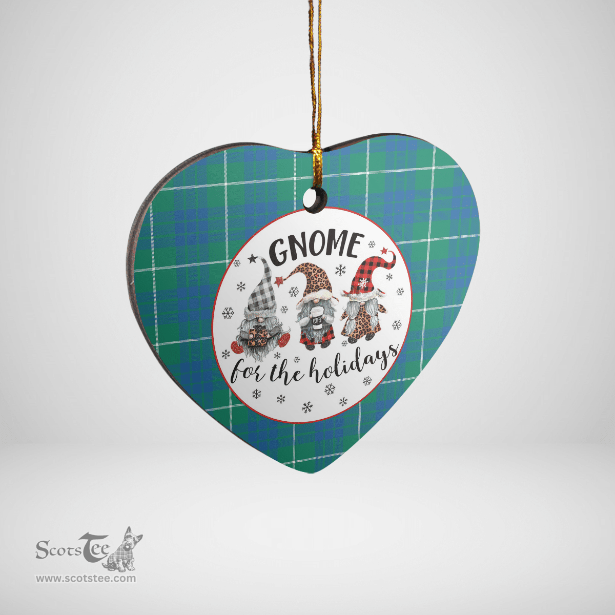 Scottish Hamilton Hunting Ancient Clan Tartan Ceramic Ornament - Gnome Heart Style Scottish Plaid Tartan Plaid