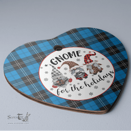 Scottish Ramsay Blue Ancient Clan Tartan Ceramic Ornament - Gnome Heart Style Scottish Plaid Tartan Plaid