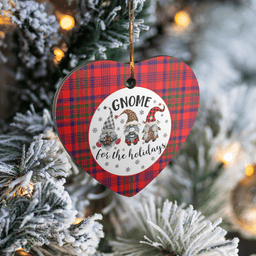 Scottish Murray of Tulloch Modern Clan Tartan Ceramic Ornament - Gnome Heart Style Scottish Plaid Tartan Plaid