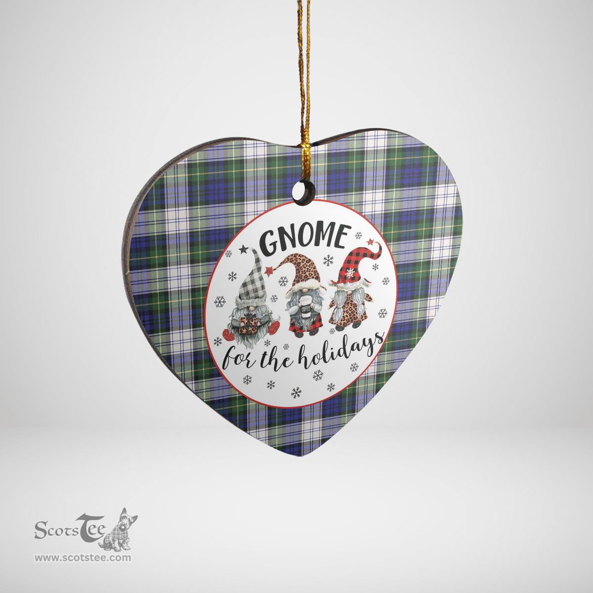 Scottish Gordon Dress Modern Clan Tartan Ceramic Ornament - Gnome Heart Style Scottish Plaid Tartan Plaid