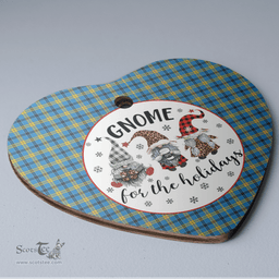 Scottish Laing Clan Tartan Ceramic Ornament - Gnome Heart Style Scottish Plaid Tartan Plaid
