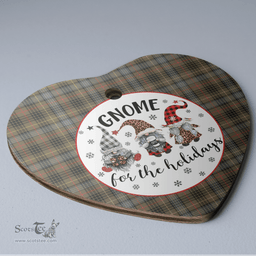 Scottish Stewart Hunting Weathered Clan Tartan Ceramic Ornament - Gnome Heart Style Scottish Plaid Tartan Plaid