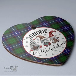 Scottish Russell Modern Clan Tartan Ceramic Ornament - Gnome Heart Style Scottish Plaid Tartan Plaid