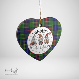 Scottish Forsyth Modern Clan Tartan Ceramic Ornament - Gnome Heart Style Scottish Plaid Tartan Plaid