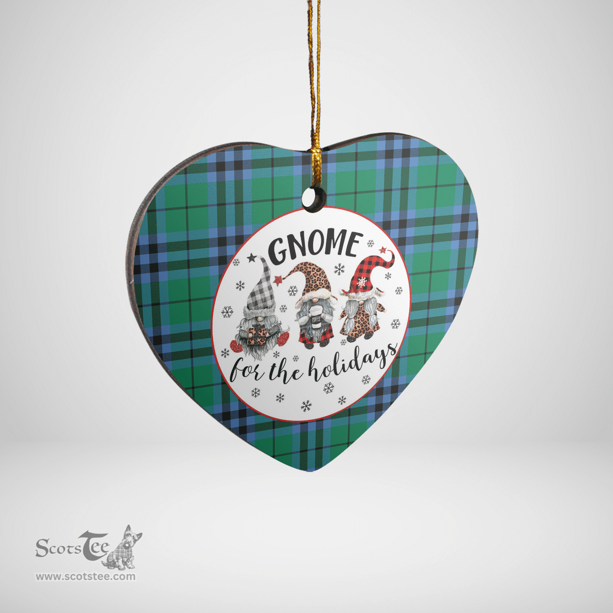 Scottish Keith Ancient Clan Tartan Ceramic Ornament - Gnome Heart Style Scottish Plaid Tartan Plaid