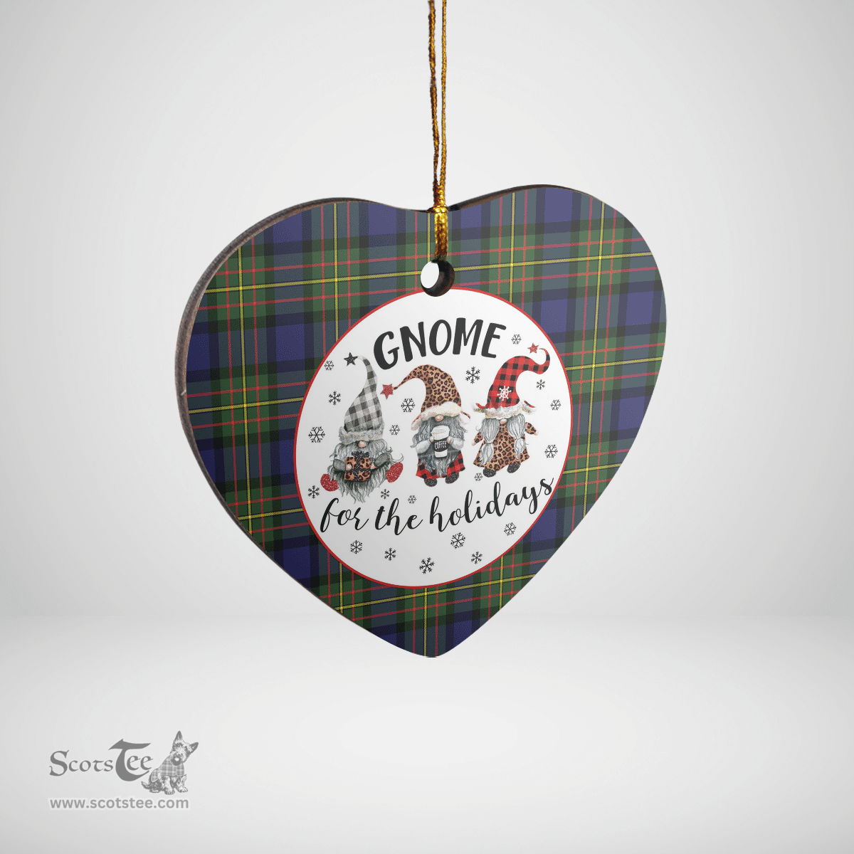 Scottish MacLaren Modern Clan Tartan Ceramic Ornament - Gnome Heart Style Scottish Plaid Tartan Plaid