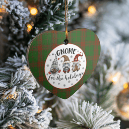 Scottish Maxwell Hunting Clan Tartan Ceramic Ornament - Gnome Heart Style Scottish Plaid Tartan Plaid