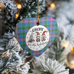 Scottish Ralston Clan Tartan Ceramic Ornament - Gnome Heart Style Scottish Plaid Tartan Plaid