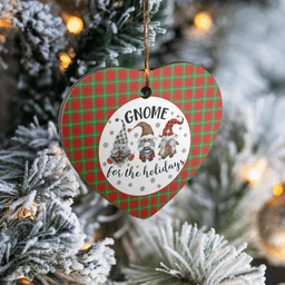 Scottish Gartshore Clan Tartan Ceramic Ornament - Gnome Heart Style Scottish Plaid Tartan Plaid