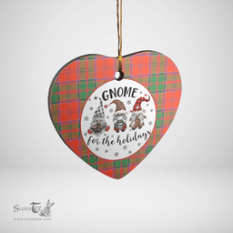 Scottish Grant Ancient Clan Tartan Ceramic Ornament - Gnome Heart Style Scottish Plaid Tartan Plaid