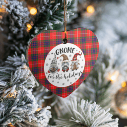 Scottish Fraser Modern Clan Tartan Ceramic Ornament - Gnome Heart Style Scottish Plaid Tartan Plaid