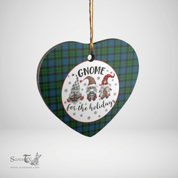 Scottish MacKie Clan Tartan Ceramic Ornament - Gnome Heart Style Scottish Plaid Tartan Plaid