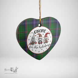 Scottish Kirby Clan Tartan Ceramic Ornament - Gnome Heart Style Scottish Plaid Tartan Plaid