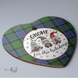 Scottish Paterson Clan Tartan Ceramic Ornament - Gnome Heart Style Scottish Plaid Tartan Plaid