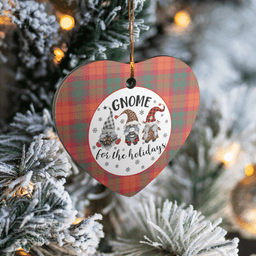 Scottish MacNab Ancient Clan Tartan Ceramic Ornament - Gnome Heart Style Scottish Plaid Tartan Plaid