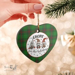 Scottish Primrose (Fife) Clan Tartan Ceramic Ornament - Gnome Heart Style Scottish Plaid Tartan Plaid
