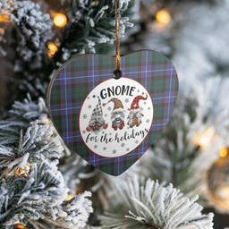 Scottish Guthrie Modern Clan Tartan Ceramic Ornament - Gnome Heart Style Scottish Plaid Tartan Plaid