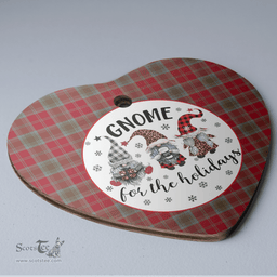 Scottish Lindsay Weathered Clan Tartan Ceramic Ornament - Gnome Heart Style Scottish Plaid Tartan Plaid