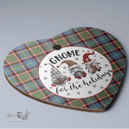 Scottish Norvel (Stirling) Clan Tartan Ceramic Ornament - Gnome Heart Style Scottish Plaid Tartan Plaid