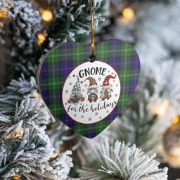 Scottish MacThomas Modern Clan Tartan Ceramic Ornament - Gnome Heart Style Scottish Plaid Tartan Plaid