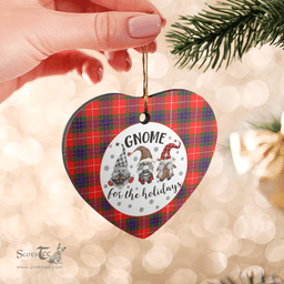 Scottish Fraser Modern Clan Tartan Ceramic Ornament - Gnome Heart Style Scottish Plaid Tartan Plaid