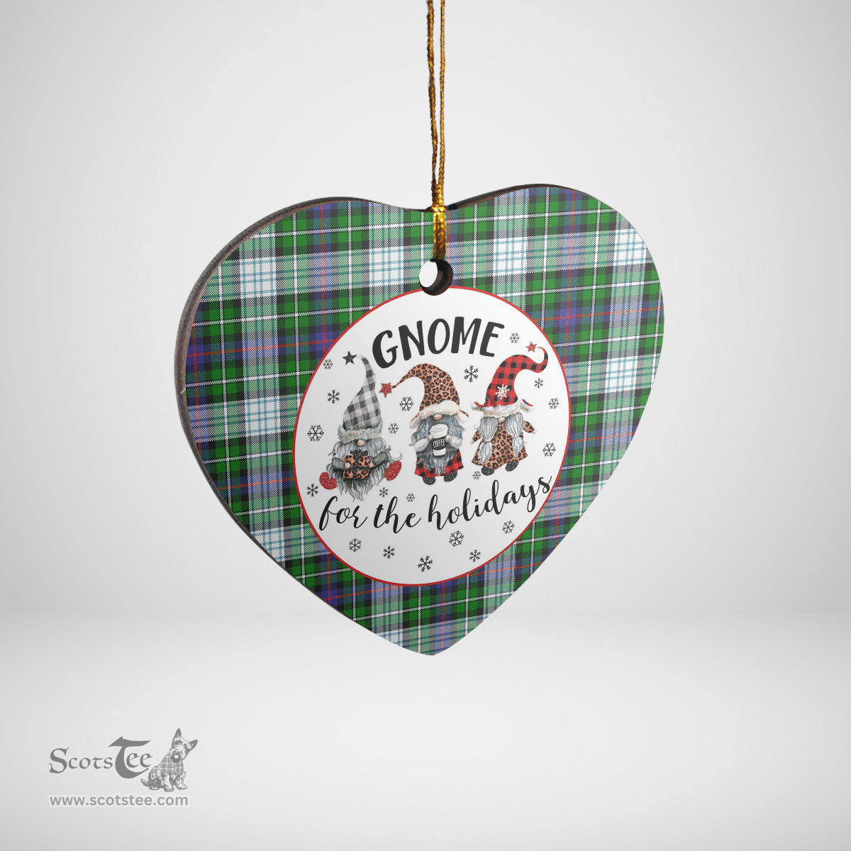 Scottish MacKenzie Dress Modern Clan Tartan Ceramic Ornament - Gnome Heart Style Scottish Plaid Tartan Plaid