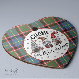 Scottish Stirling (of Keir) Clan Tartan Ceramic Ornament - Gnome Heart Style Scottish Plaid Tartan Plaid