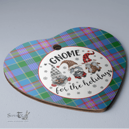 Scottish Ralston Clan Tartan Ceramic Ornament - Gnome Heart Style Scottish Plaid Tartan Plaid
