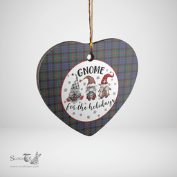 Scottish Fletcher of Dunans Clan Tartan Ceramic Ornament - Gnome Heart Style Scottish Plaid Tartan Plaid